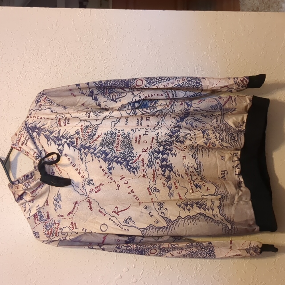 Lord of the Rings - Middle Earth Map Sweatshirt Hoodie Mens S/M NWOT